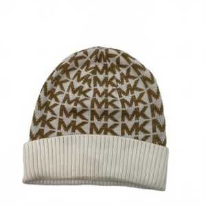 Michael Kors White Beanie with Gold Accent | OS | Women’s Accessories